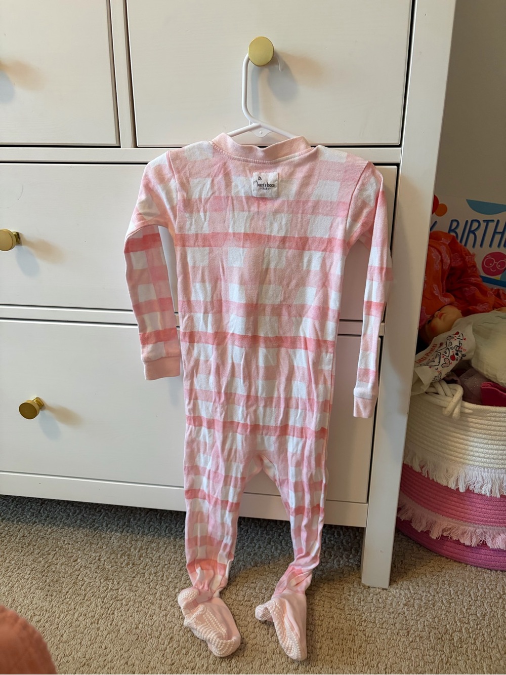 Burt’s Bees Baby Watercolor Plaid Zip Footie 24 Months - Picture 2 of 5